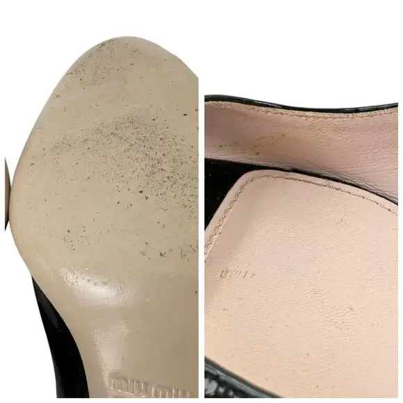 Miu Miu Patent Leather Peep Toe Heels - Picture 10 of 10